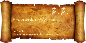Prazsenka Péter névjegykártya